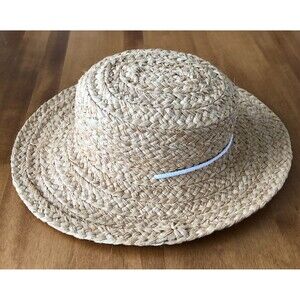 Helen Kaminski Australia Raffia Straw Sun Hat Womens Beige Tie Lace Vacation